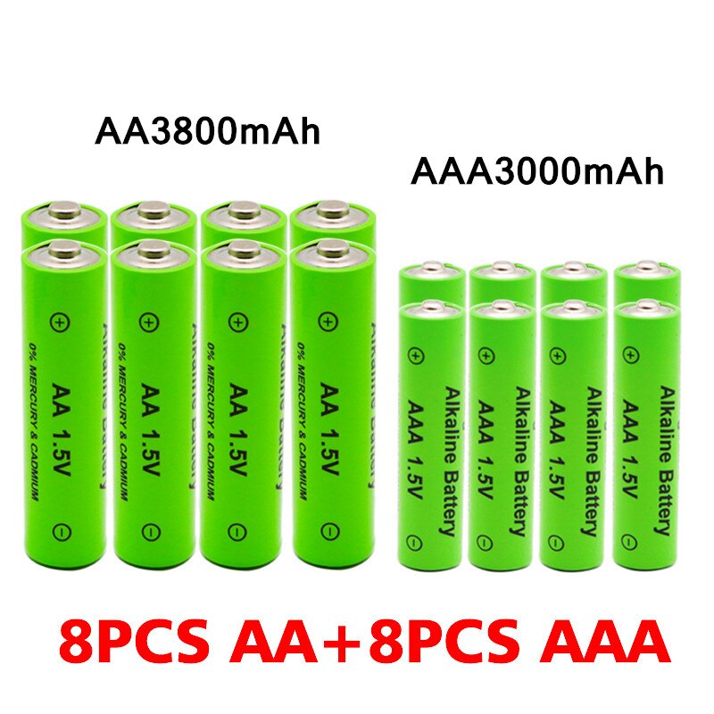 Aa + aaa wiederaufladbare  aa 1.5v mah 3800 aaa /1.5v mah alkaline-batterie taschenlampe spielzeug uhr  mp3 spieler ersetzen ni-mh 3000 batterie: 16 stck.