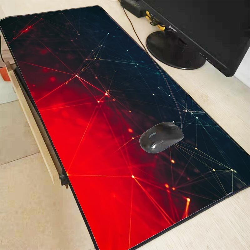 MRGBEST Gaming Mouse Pad Red and Black All Size RGB and Large Desktop Mat with Precision Weaving Cloth for Home and Office: NO LED 300X600X2MM