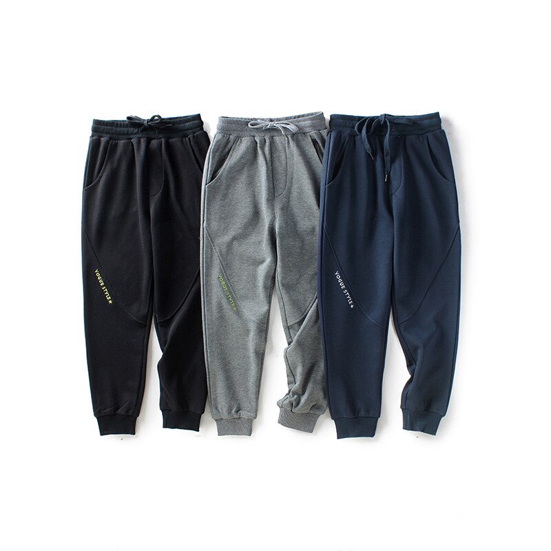 Pantalon de survêtement pour garçon, gris, noir, bleu foncé, décontracté, vêtements de pour enfant de 7 à 12 ans, printemps-automne