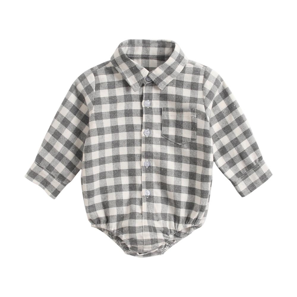 Baby Boy Baby Kleding Herfst En Winter Baby Romper Plaid Baby Boy Romper Lange Mouw