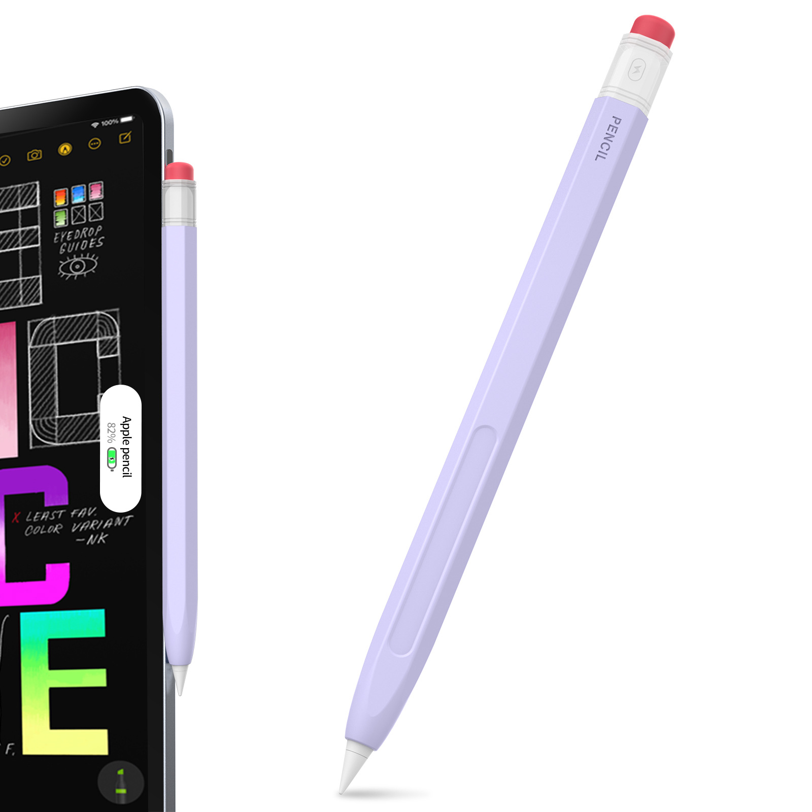 Pour Apple Pencil Pro/2e génération - Étui rétro transparent: 橄榄绿
