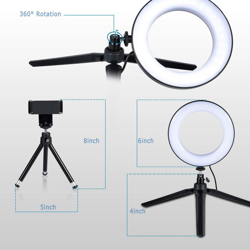 Photography LED Selfie Ring Light Dimmable Camera Phone Ring Lamp With Stand Tripods For Makeup Fill Light Video Live Studio