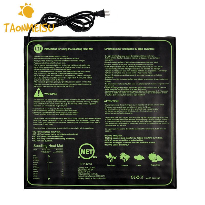 IP67 Waterproof Fish Tank Heat Mat Turtle Snake Lizard Frog Spider Plant Constant Temperature Heat Pad Electric Mat 1pcs