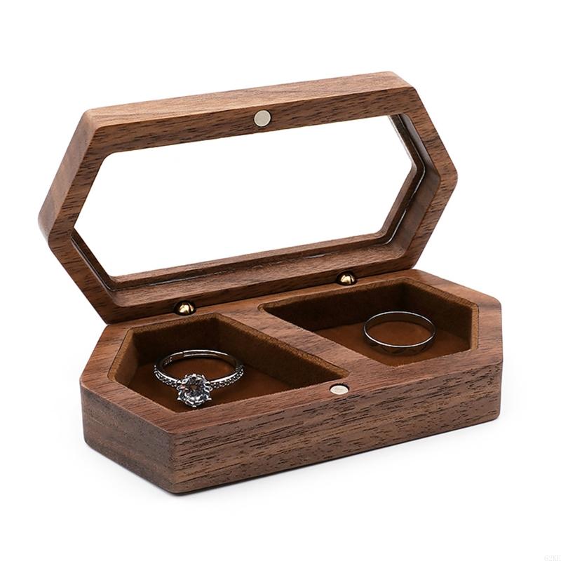 exquisit Walnussholz Ring Kasten Schmuck Organizer Anzeige Ring Aufbewahrungsbox Reise für fallen Schmuck Präsentation Kasten: verrotten