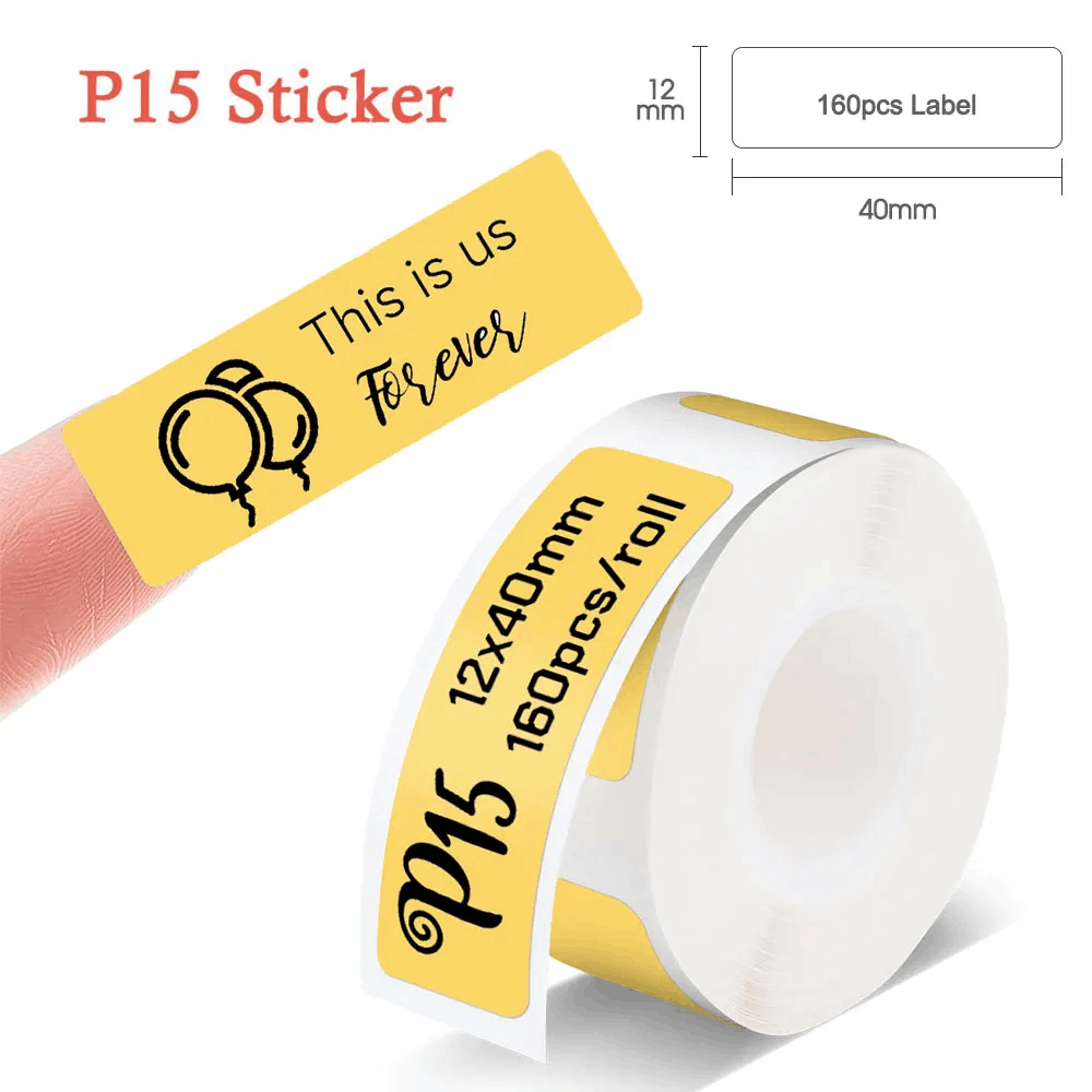 Marklife P15 transparenter Aufkleber, 14 mm x 30 mm, Thermo-Rollenpapier für P15 P12 Etikettiermaschine, wasserfestes selbstklebendes Etikettenband: BK