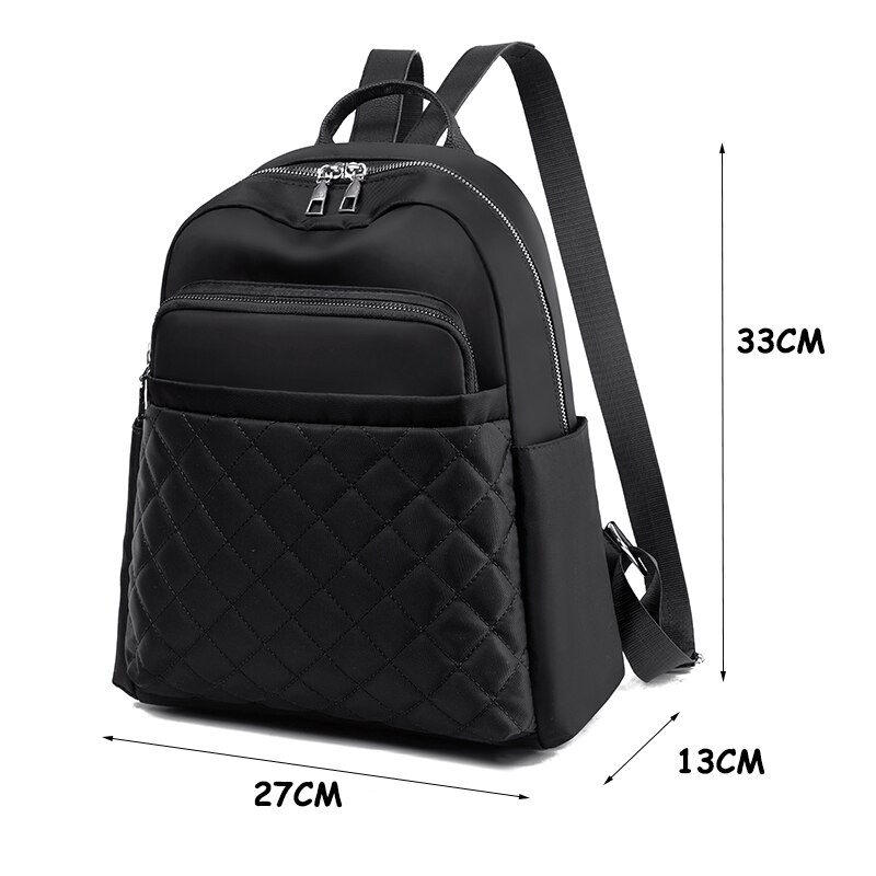 Toposhine, bolso escolar para chicas, garantizada, bolso de para mujeres, mochila con hilos bordados, mochila, Bolso Negro Oxford