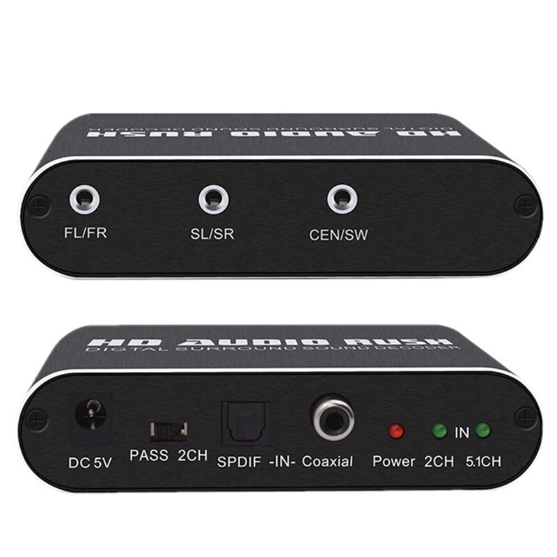 Decodificador Dts 5.1Ch Ac3, Audio estéreo para Dolby, decodificador de entrada Spdif de 5.1Ch, convertidor de Audio Digital