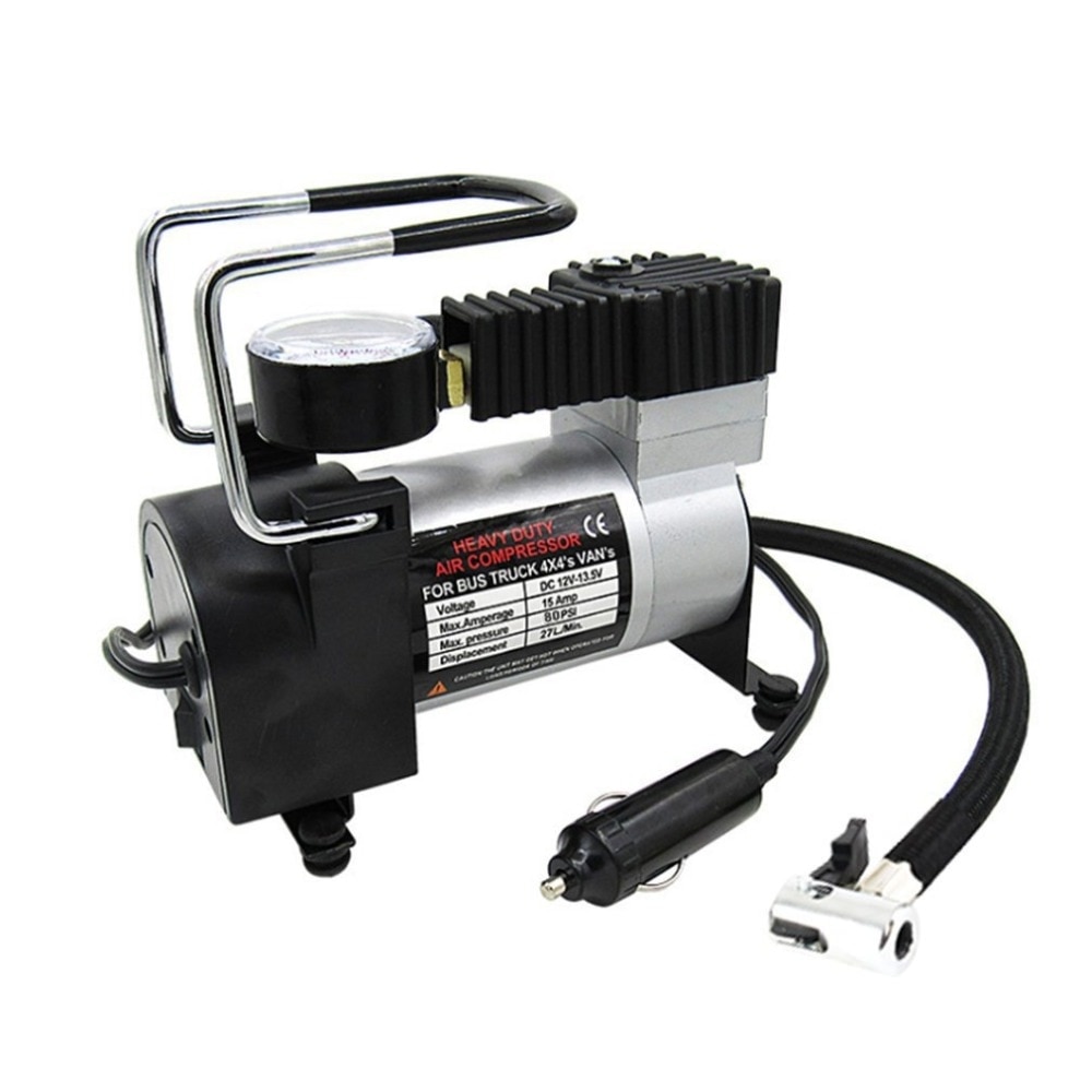 Portable 100PSI Super Flow DC 12V Metal Air Compressor Tyre Inflator Car Air Pump Vehicle Pump Electric Pressure Gauge