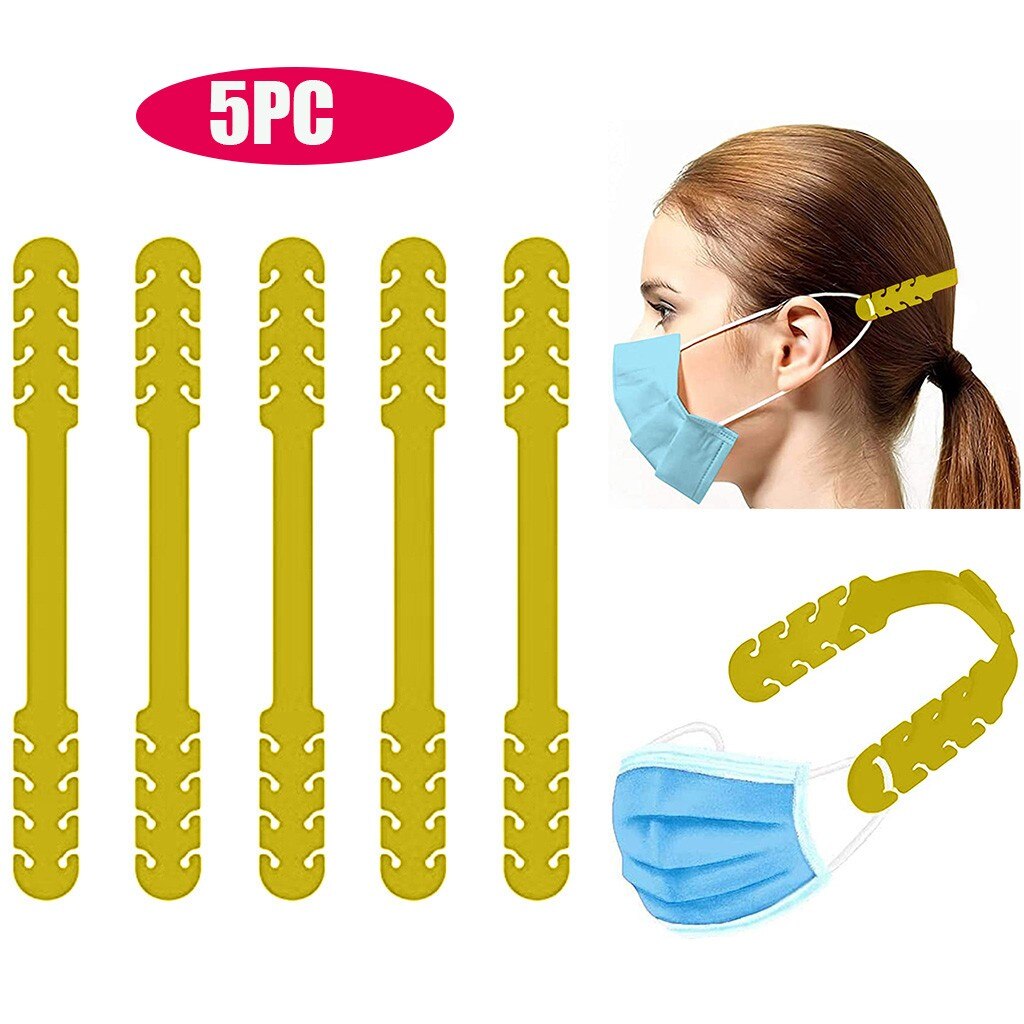 5pcs Mask Extenders Anti-Tightening Ear Protector Ear Strap Accessories 100% crafted mascarilla: Yellow 5Pcs