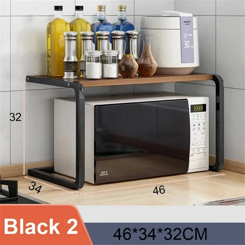 1 pc Kitchen Shelf Countertop Storage Rack Double-Layer Oven Microwave Oven Shelf Desktop Storage Rack Kitchen Baker's Rack
