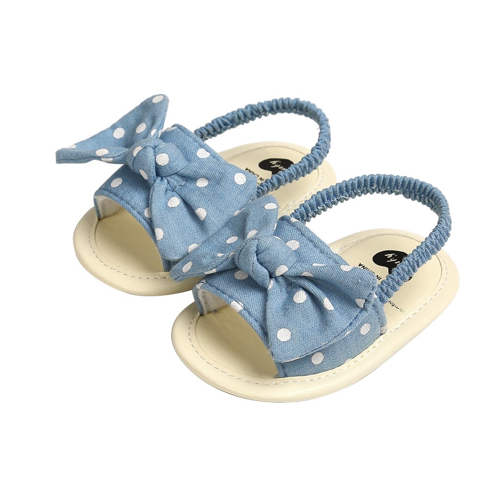 0-18M Baby Girls Princess Bow Shoes Toddler Summer Sandals Cotton Non-slip Shoes: A / 7-12 Months