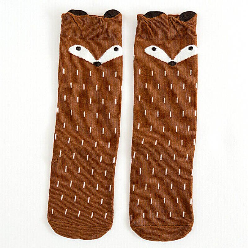 Neugeborenen Kleinkind Knie Hohe Socken Baby Jungen Bebe Mädchen Fuchs Socken Soft Cat Beinlinge Für Infant Anti-slip baumwolle Cartoon Tier: coffee / 1-3 years old