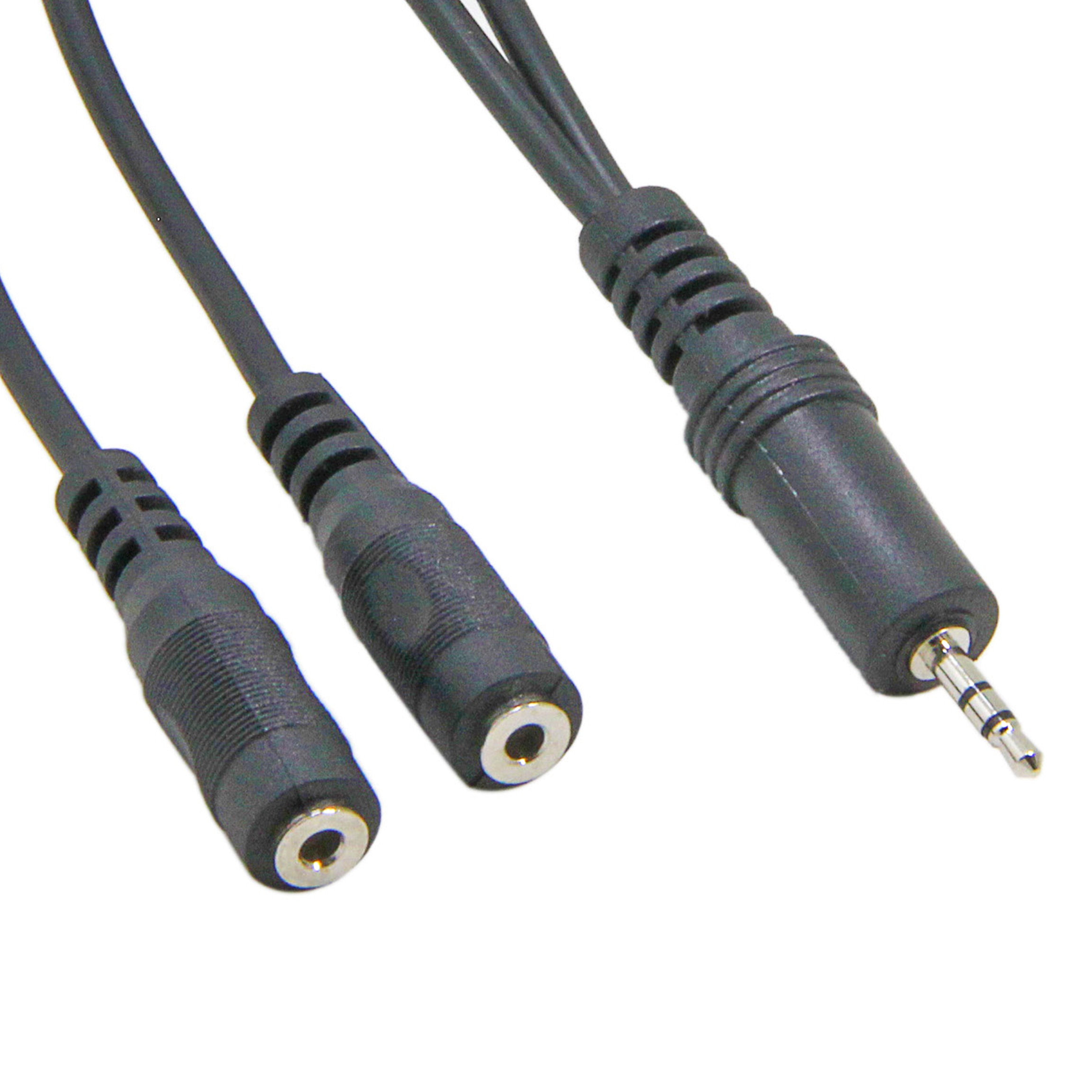 Breakout Kabel 2 m, 2.5mm Stereo Male naar Dual 2.5mm Mono Vrouwelijke Audio Kabel, Y Splitter Kabel voor Luidspreker en Hoofdtelefoon