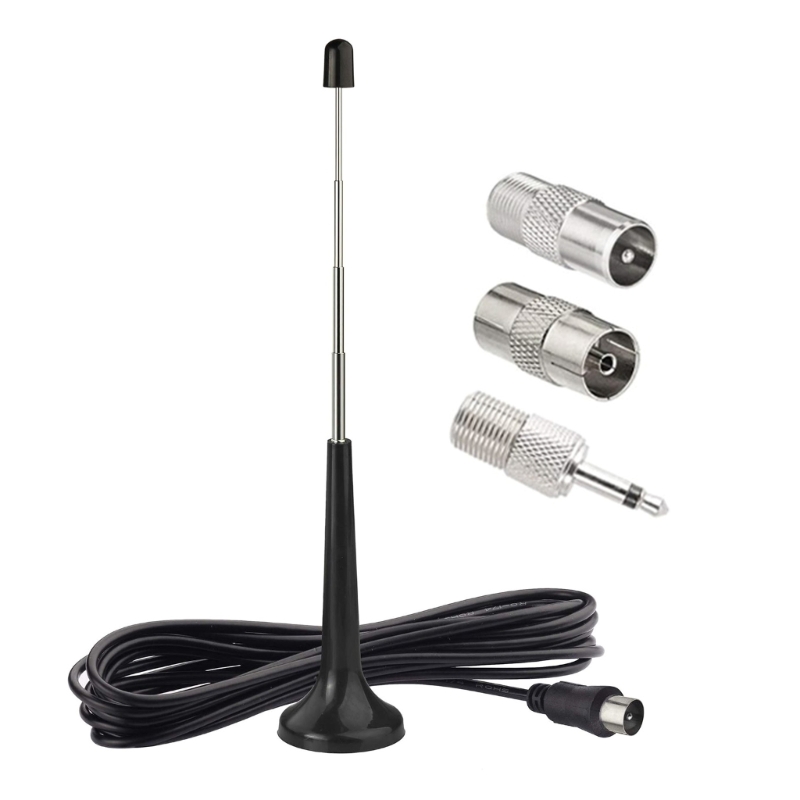 Dab fm-antenner til hjemmestereo-modtager med høj forstærkning, 75 ohm fm-teleskopantenner, indendørs fm-radioantenner med 3 adaptere  k1kf
