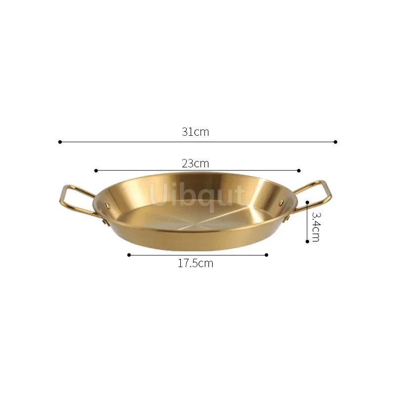 Rustfrit stål god spansk paella pande fisk og skaldyr ret koreansk stegt kylling ret ost komfur binaural frugt sukker pande: Violet/紫罗兰