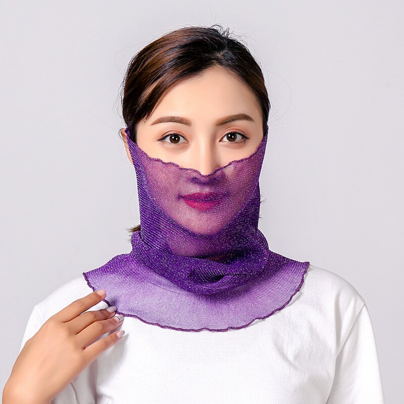 neue Gold seide Gesicht Maske Schutz Frauen Sonne Schals Hals Abdeckung fest drucken Dame Wandern Reiten Mund Schal Ring wickelt: 12