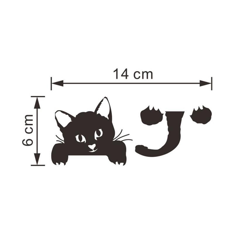 5/3/1 stk svart søt kattlysbryter dekal vegg klistremerker dekaler håndtak i dør kunst veggmaleri baby barnehage rom klistremerke tapet