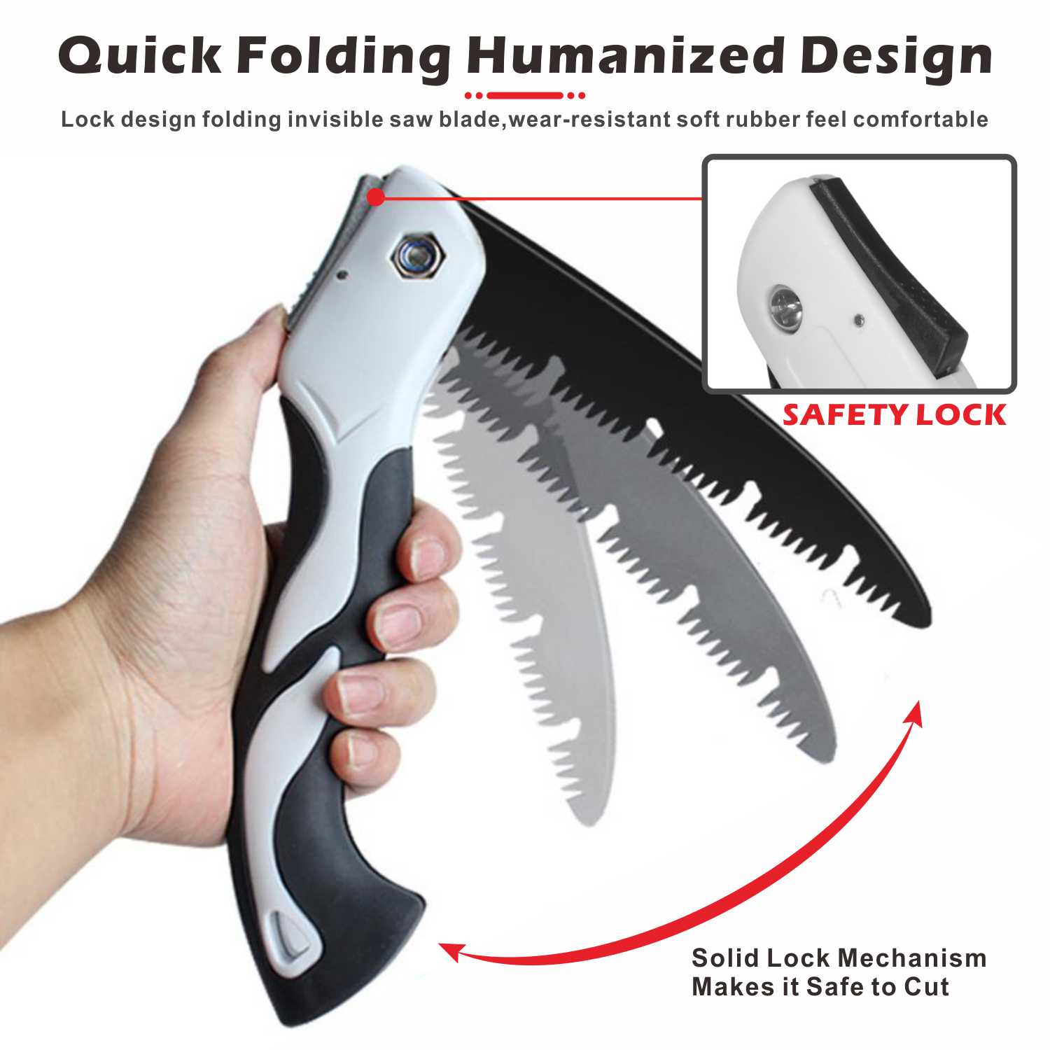 Folding Saw Heavy Duty Extra Long Blade Hand Saw for Wood Camping, Dry Wood Pruning Saw With Hard Teeth SK-5 Steel