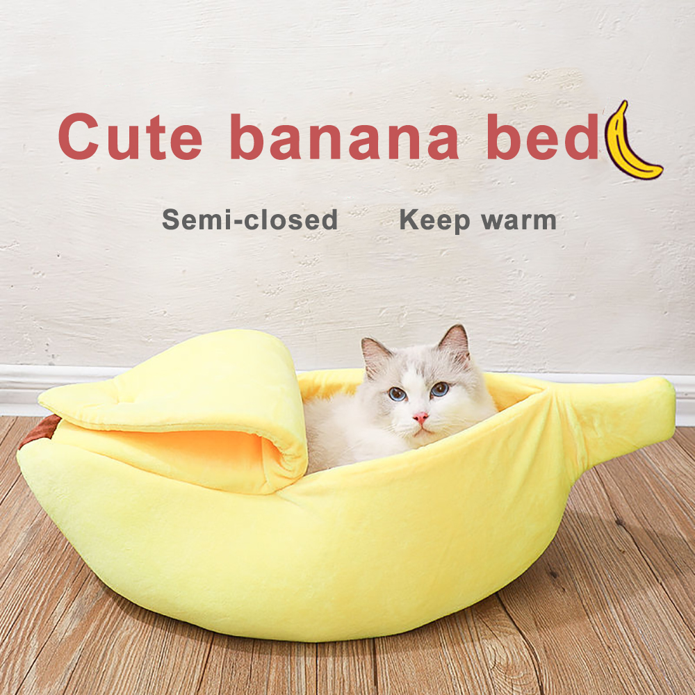 Lit banane Super doux pour chat et chien, niche, panier de couchage , coussin de confort pour chat, grotte confortable et Portable