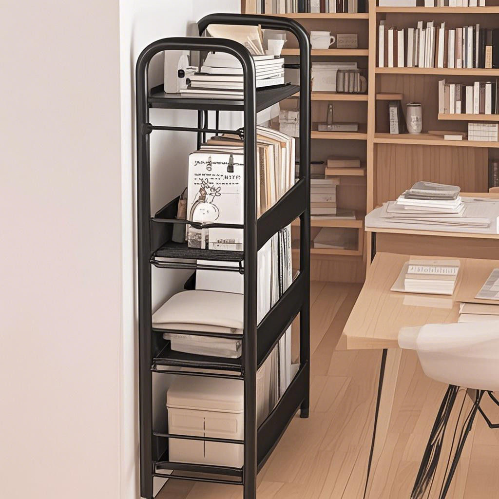 Hjemmevogn oppbevaringsstativ stue jernorganisator hylle flerlags baderomsoppbevaring multifunksjonell tralle med hjul