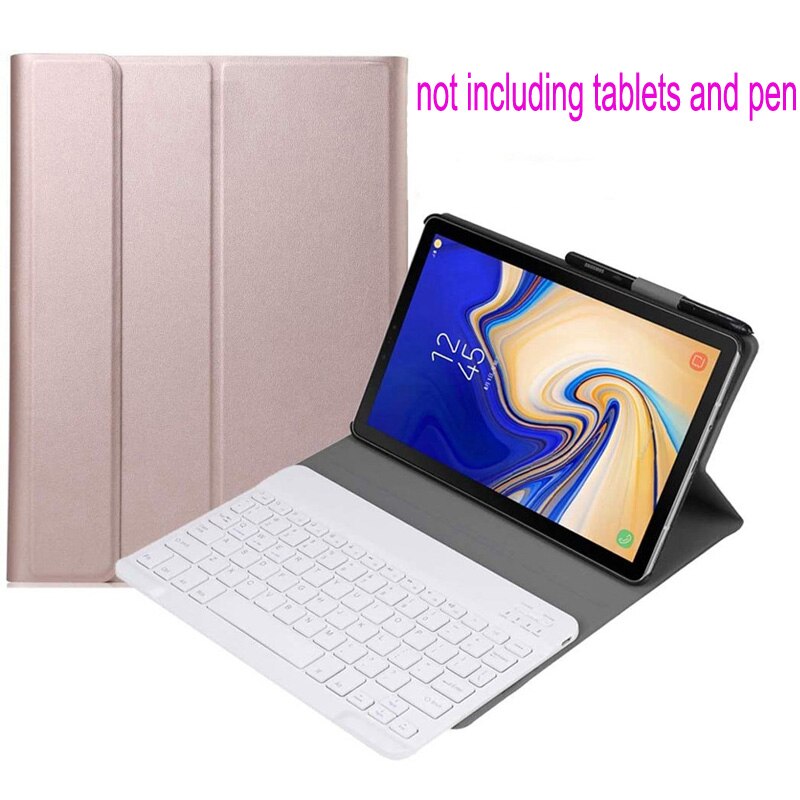 Ultra-thin Detachable Bluetooth Keyboard Case For Samsung Galaxy Tab S4 10.5 T830 T835 SM-T830 SM-T835 Cover: Rose gold