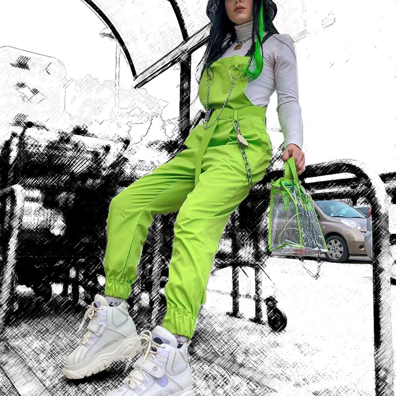 Heyoungirl Punk Harajuku Canvas Riem Voor Vrouwen Casual Neon Groen Dames Riem Met Gesp Mode Nuisex Buikband