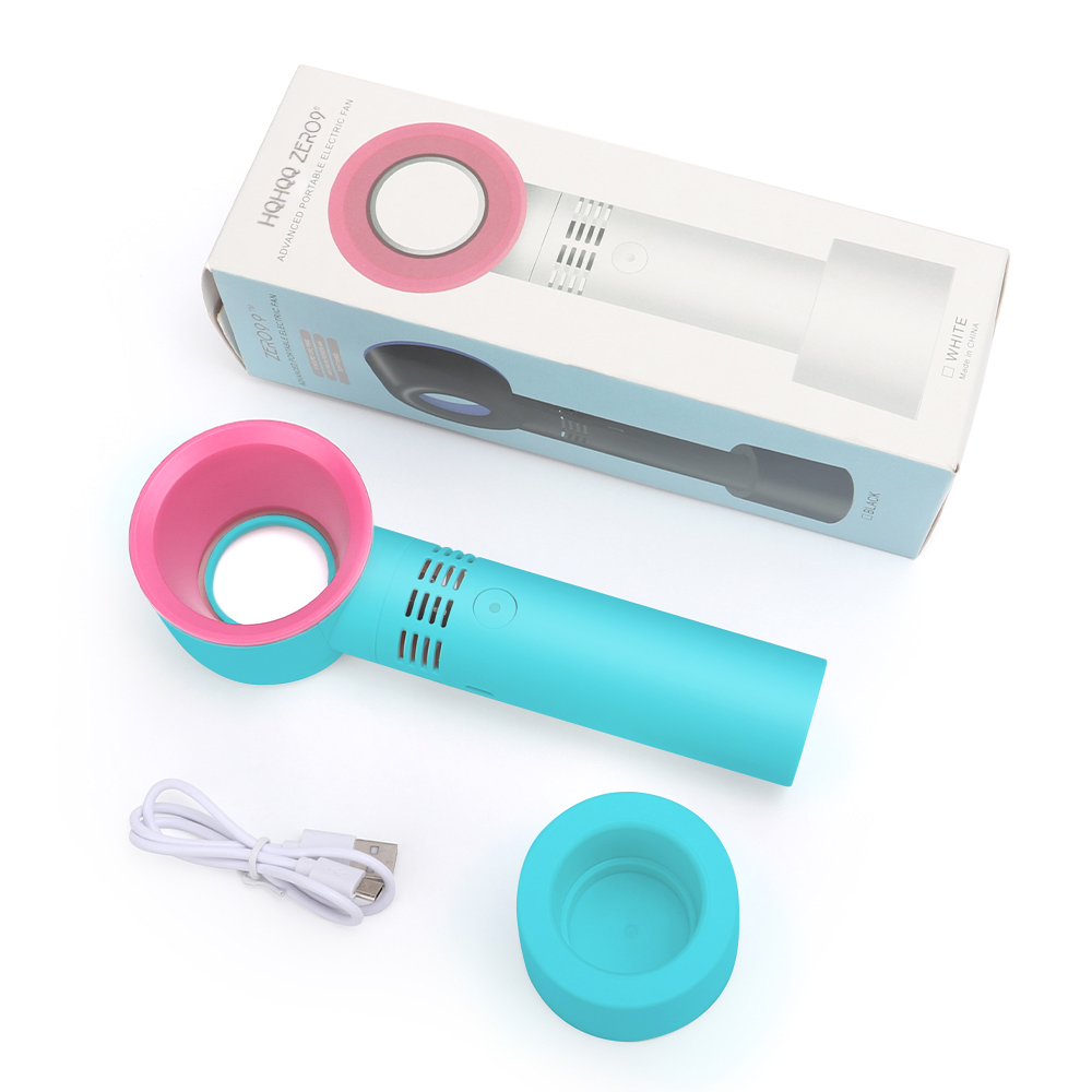 Draagbare Usb Oplaadbare Mini Fan Wimper Fan Droger Bladeless Handheld Fan Voor Wimper Extension Blower Voor Essentiële Wimper: green with box
