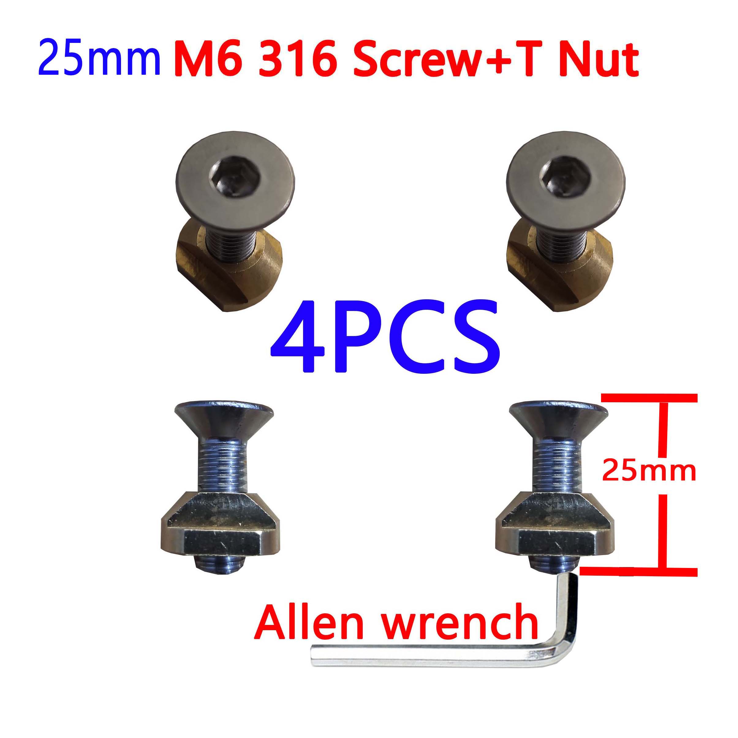 Hydrofoil Mounting Allen wrench 316 screws(25mm and 30mm) and M6 T-Nuts