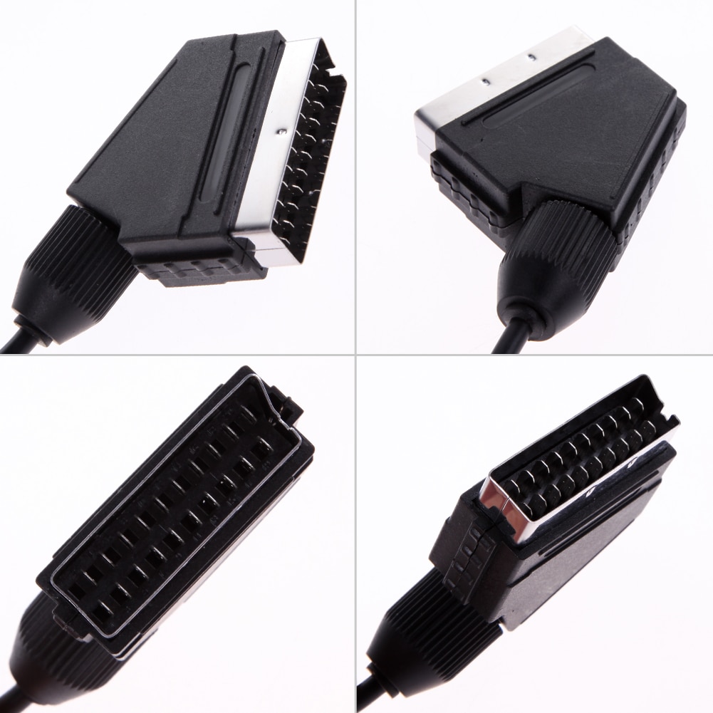 ALLOYSEED-Cable RGB para vídeo de TV, Cable euroeuroconector de 21 pines para SNES Gamecube para consola N64, 1,8 M A/V