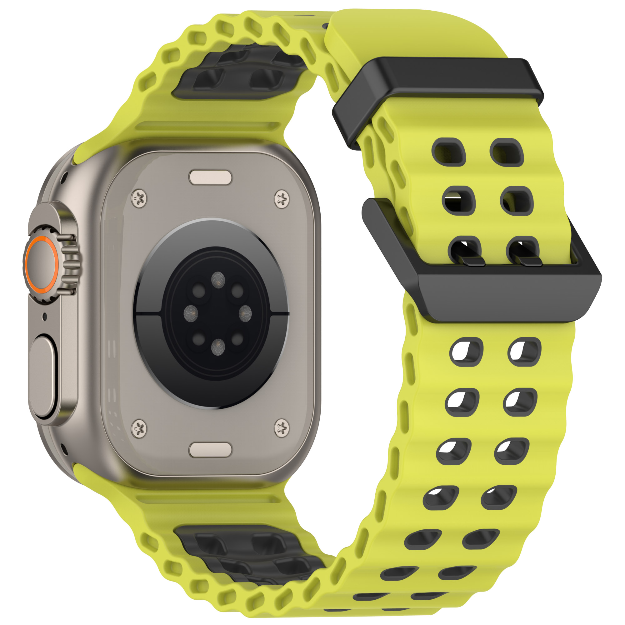 Pulseira esportiva de silicone oceano para apple watch ultra 2 49mm série 10 9 8 7 6 5 4 3 se 46mm 45mm 44mm 42mm pulseira de dois tons