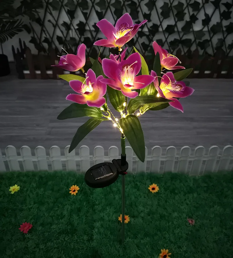 Solar Garden Lights Wild Flower Chrysanthemum Stake Lawn Lamp Waterproof Garden Butterfly Lamps Yard Art for Home Decoration: Yellow