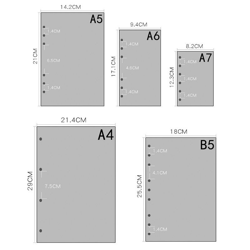 A4 B5 Leaf Notebook Refill Spiral Binder Planner Inner Page Inside Paper Dairy Weekly Monthly Plan To do Line Dot grid 45 sheets