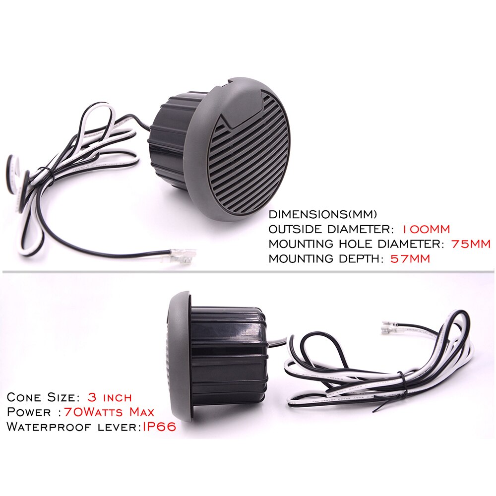 3 inch 140Watts Marine Waterproof Speakers Boat Speakers Motorcycle For ATV UTV SPA RV Golf Cart UV-Proof Outdoor Music Speakers