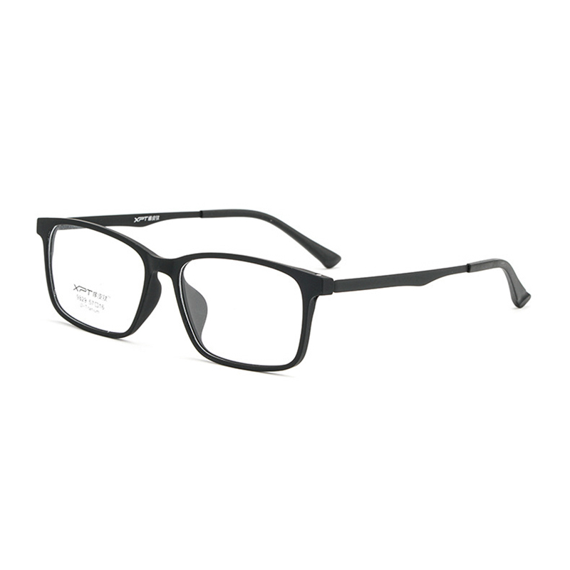 Lunettes optiques souples ultra-légères, monture complète en plastique titane, verres de Prescription pour hommes et femmes: Black
