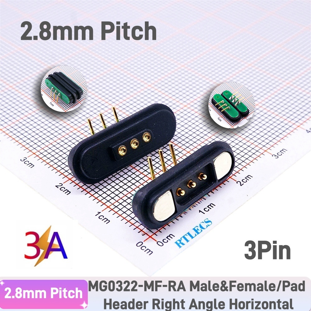 1 par 3A conector Pin Pogo magnético 2 3 4 5 6 7 8 9 11 posiciones paso 2,2 MM tira de contacto Pogopin macho hembra con resorte: Rojo