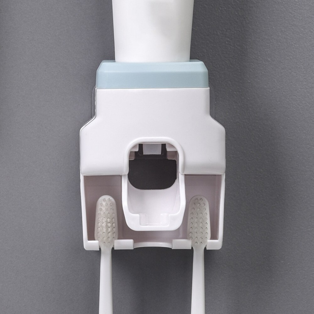 Automatic Toothpaste Dispenser Bathroom Toothbrush Holder Wall Mount Toothpaste Squeezer For Toilet Home Bathroom Accessories: blue