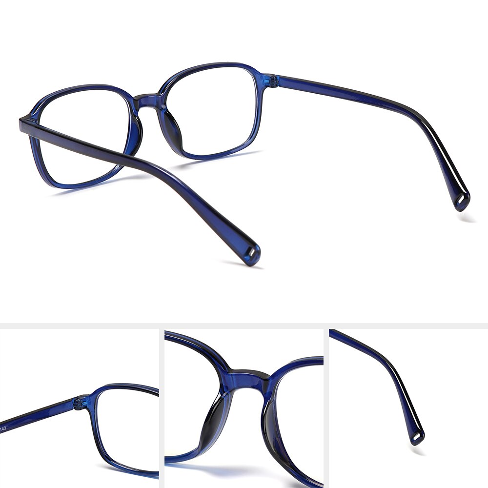 Anti-blauw licht bril dames heren vintage vierkante montuur bril oogbescherming computerbril blauw licht blokkerend