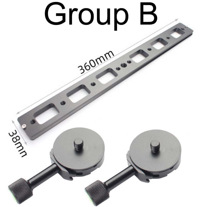 Slide Rail Verlengen Quick Release Plaat Dubbele Montage Klem Panoramisch Lange-Focus Zoom Lens Beugel Voor Arca Swiss Statief bal: PU360 and 2 base