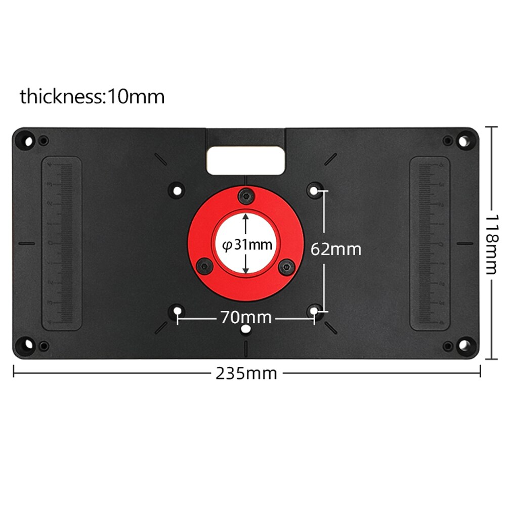 Woodworking Trimming Machine Flip Board with Scale Universal Bakelite Milling Flip Aluminum Alloy Gong Machine Flipping Table