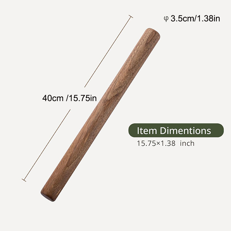 Valnøttre fransk kjevle trerulle til fondant paideig kjeksdeig kjøkkenredskap baketilbehør verktøy: Rosa