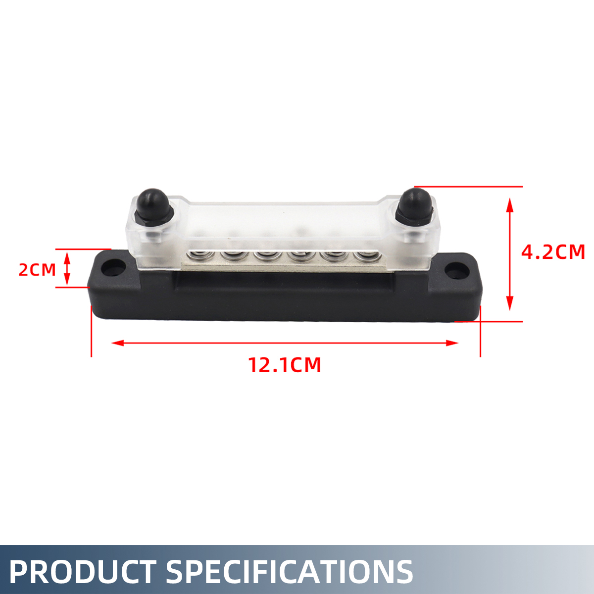 Barre omnibus M6 12V, bloc de Distribution d'énergie 1/4 pouces, bornier électrique 150A, barre omnibus pour camion bateau voiture camping-car RV