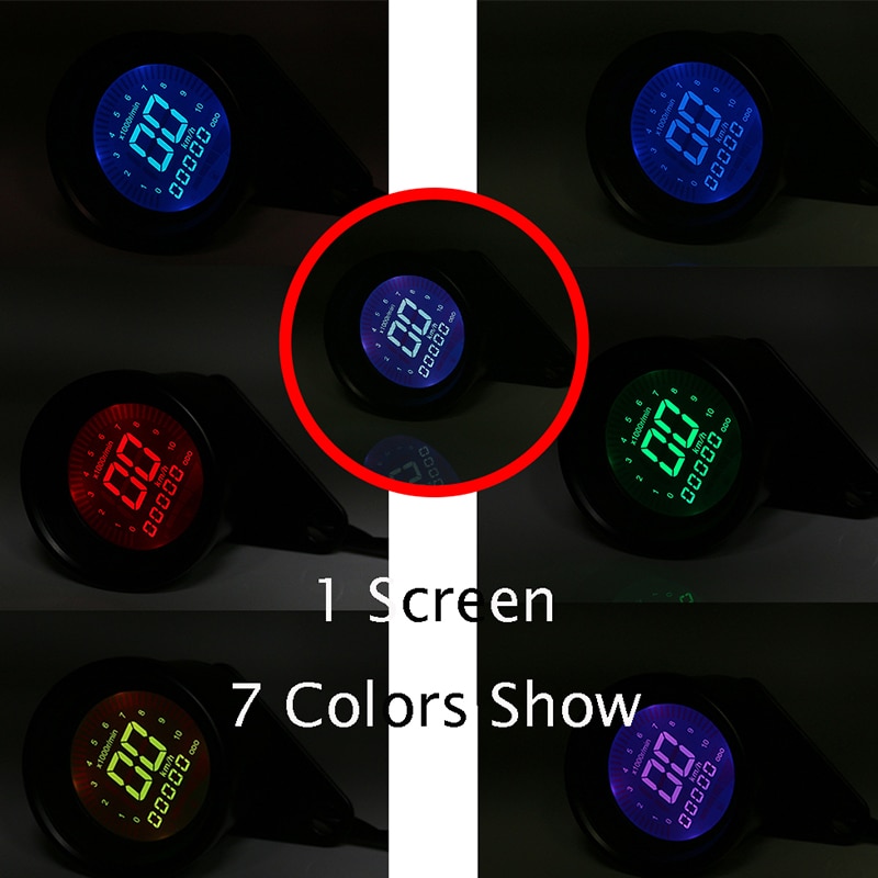 Universal Motorcycle Digital Motorcycle Speedometer Retro LCD Odometer Cafe Racer Tachometer Indicator Scooter Kilometer Meter