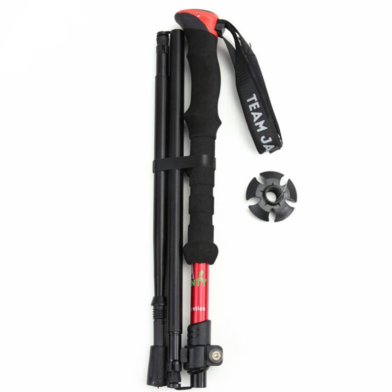 4 knop evn håndtak justerbar sammenleggbar ultralett karbonfiber hurtiglås trekking staver turstang gangstokk