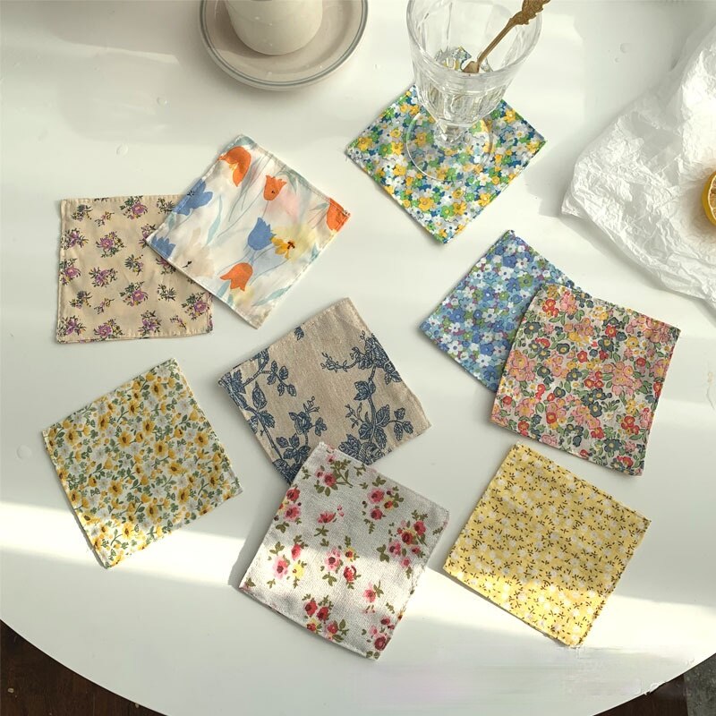 LadyCC – sous-verre Floral rétro coréen, tapis Anti-brûlure, antidérapant, isolant thermique