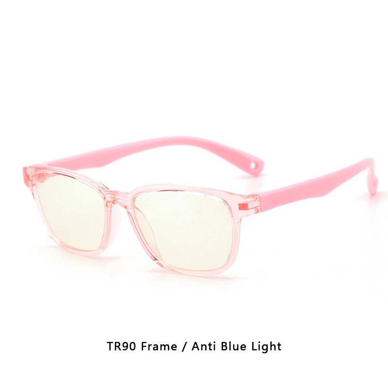 Blue Light Blocking Glasses Kids TR90 Flexible Ultralight Computer Gaming Prescription Glasses Boy Girl Child UV400: C2Pink TR90