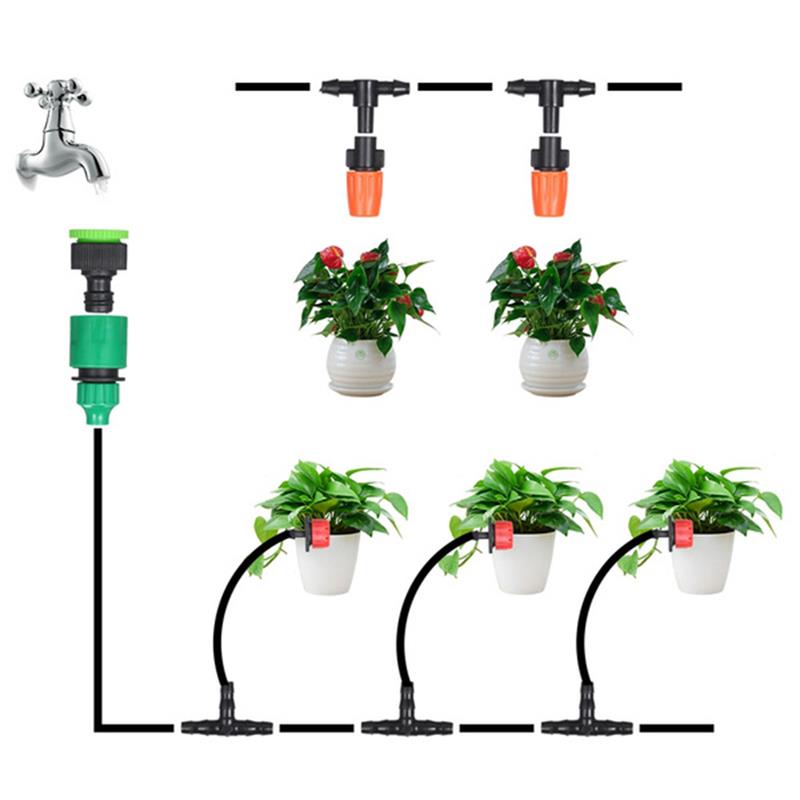 5M-25M DIY Drip Irrigation System Automatic Watering Garden Hose Micro Drip Watering Kits with Adjustable Drippers