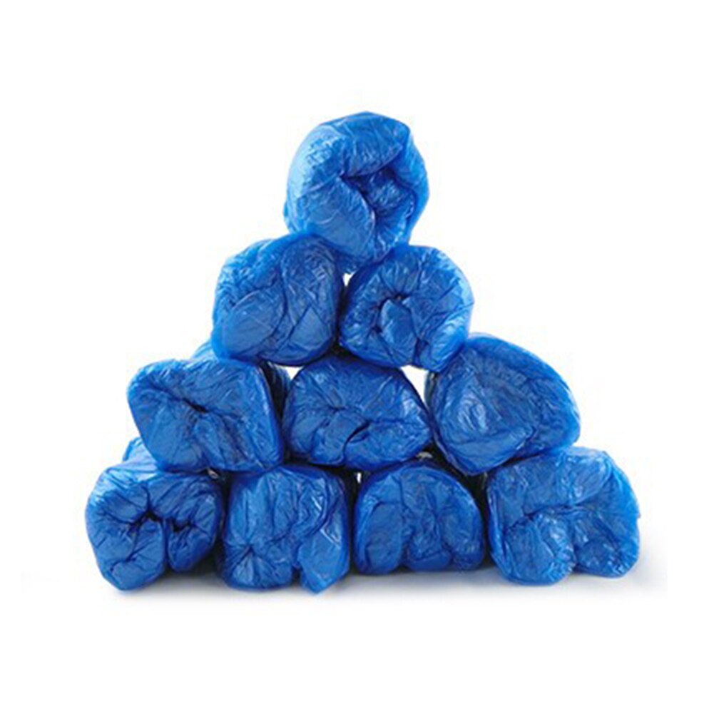 10 Stuks Wegwerp Overschoenen Wegwerp Plastic Dikke Outdoor Regenachtige Dag Tapijt Reinigen Schoen Cover Blauw Waterdichte Schoen Covers