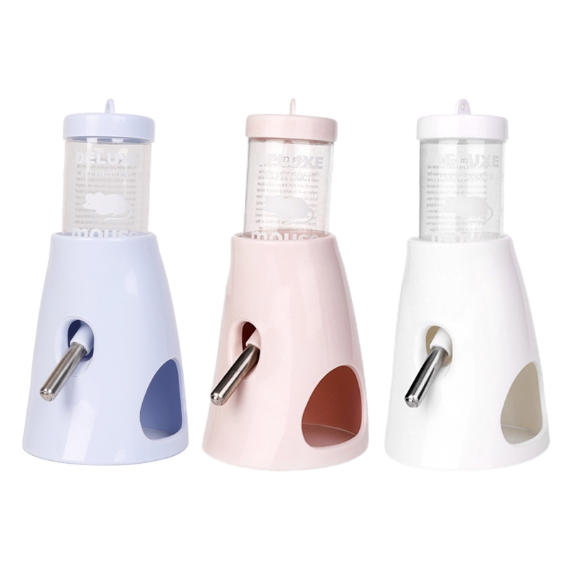 Kleine Ebene Kunststoff Wasser Flasche mit Ständer Halfter 2,7 unzen Kein Tropf Waterer für Hamster Guinea Schwein Kaninchen für Glas Panzer