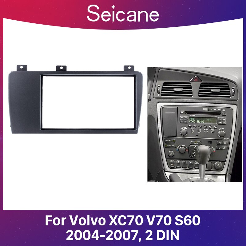 Seicane double din autoradion kotelokehys 2004 2005 2006 2007 volvo  xc70 v70 s60 -asennustarvikkeiden kojelaudan paneelisarja
