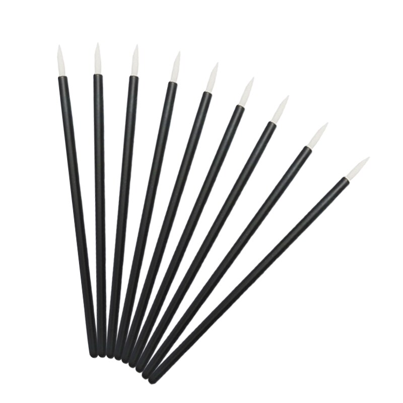 50 st engångs eyeliner penslar ögonskugga eyeliner stav kosmetisk borste ögonfransförlängning kvinnor skönhet sminkverktyg: Vit